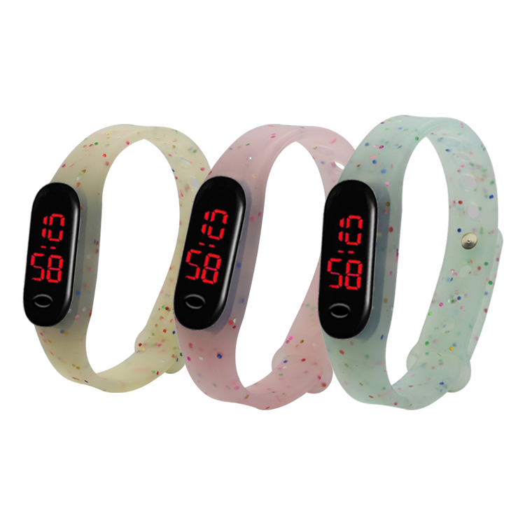 硅膠表帶，LED手環(huán)硅膠腕表帶，學(xué)生電子硅膠手表帶定制